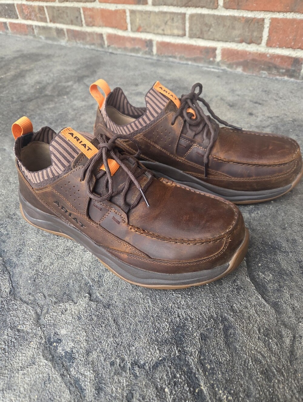 Ariat Brown Men's Leather Working Mile Composite Toe Lace-Up Casual Shoes
